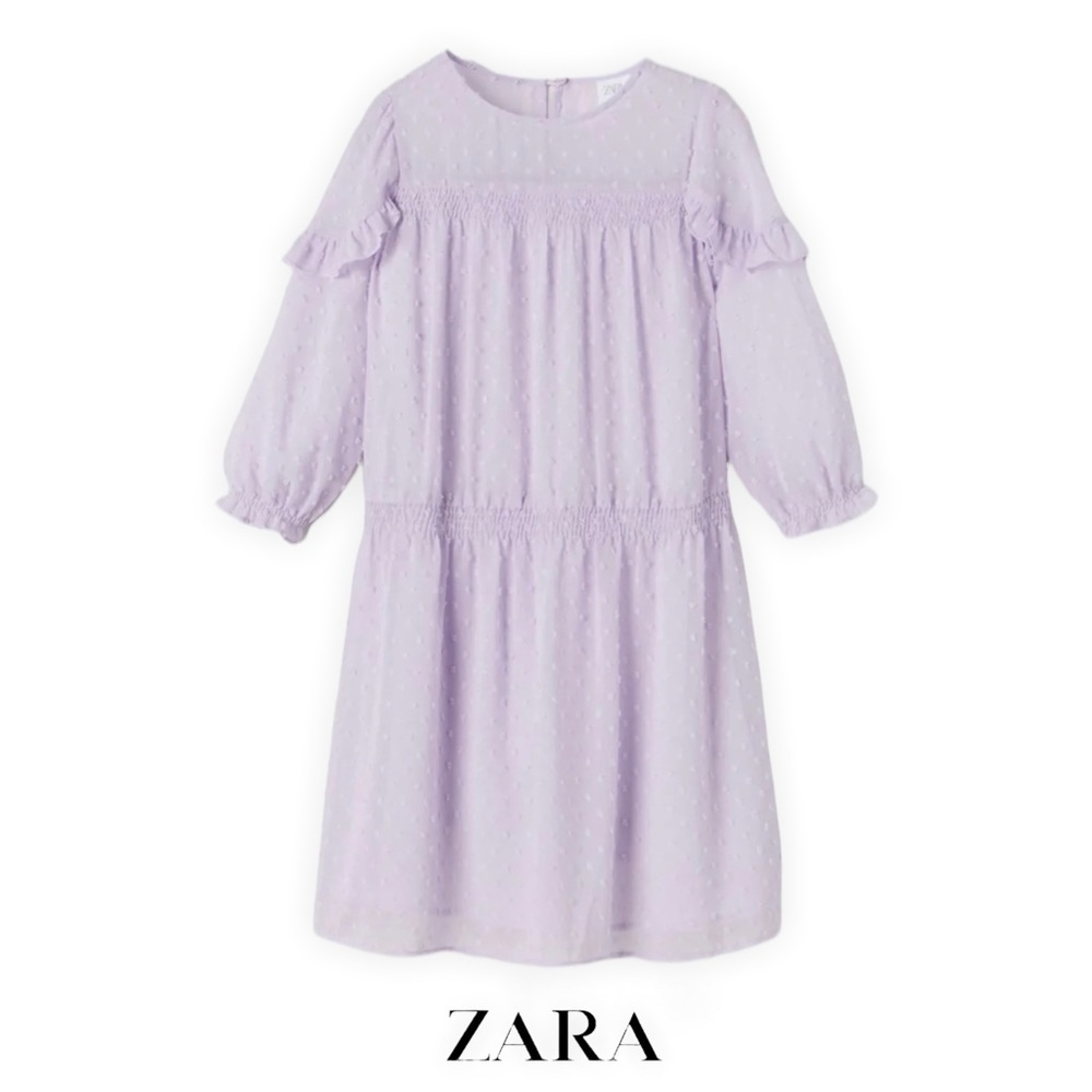 Zara Kids Mauve Swiss Dot Dress